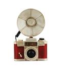 Câmera Fotográfica Vermelha 23x4x15cm Estilo Retrô Vintage