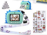 Câmera infantil com impressão instantânea, câmera digital de selfie 32GB 10 Bobinas Filme