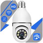 Camera Ip Segurança Lampada Panoramica Wifi Espia 360 Prova D'água