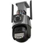 Câmera Wi-fi 4K 8MP Tela Dupla Visão Noturna Alarme Luz De Polícia 3 Night Vision Modes