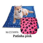 Caminha Cachorro Colchão Gg 120X80 Zíper Patinha Pink