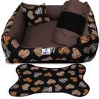 Caminha cama para cachorro kit 04 peças tamanho g lavável