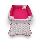 caminha de cachorro grande cama pet cama retangular 70x80cm rosa+tapetinho para comedouros