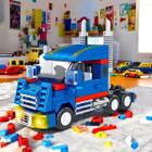 Caminhão Azul com 100 Peças Lego Brinquedo Blocos de Montar