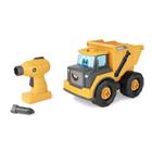 Caminhão basculante de brinquedo Build-A-Buddy John Deere com furadeira de brinquedo amarela