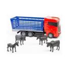Caminhão Boiadeiro Brinquedo Infantil Interativo Com Animais Bois E Cavalos