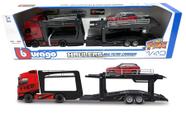 Caminhão Carreta Cegonha Volvo FH16 c/ Carro - Haulers Multicar Carrier - Street Fire - 1/43 - Bburago