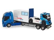 Caminhão Carreta Iveco Racing com Caminhão Truck Corrida Usual Brinquedos