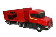 Caminhão Carreta Scania Baú Coca Cola 5 Eixos Brinquedo Madeira Plastico 90cm