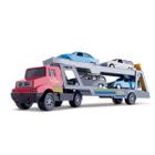 caminhão cegonha de brinquedo com 4 carrinhos plastico menino menina samba toys