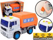 Caminhão Coleta De Lixo Com Som E Luz A Bateria Com Fricção DM Toys DMT5699