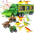 Caminhão de brinquedo de dinossauro, luzes intermitentes, música, som estrondoso, brinquedos de dinossauro 10 em 1