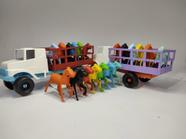 Caminhão de brinquedo infantil com 6 cavalos sortidos 25cm coral