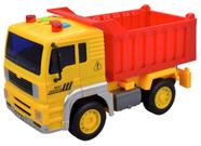 Caminhão Caçamba de Fricção com Luz e Som - Construção - City Truck - Azul  - 1:16 - Yes Toys - superlegalbrinquedos