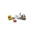 Caminhão de Brinquedo - Iveco Agille c/ Container, Empilhadeira, Pallet + 4 caixas