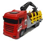 Caminhão de Brinquedo Trans Tora Truck Cargas - Caminhão Carrega Tora de Madeira - Meninos - Orange