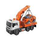 Caminhão Guincho Fricção com Veículo - TruckCar Luz e Som - Laranja - 27cm - 1:16 - Yes Toys