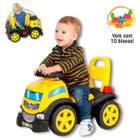 Caminhão Infantil Andador Carrinho Menino Truck Ride On Montar Peças Blocks Cardoso Toys Bebê Amarelo Interativo
