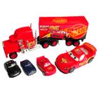 Caminhão Mack Hauler + 4 Carrinhos Mcqueen Carros Disney