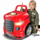 Caminhão Master Motor Truck Com Luzes Som E Motor Desmontável Capô Abre Com Ferramentas Dm Toys