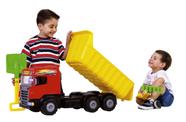 Caminhão Super Caçamba Vermelho Com Pá E Rastelo Brinquedo Infantil - Magic Toys