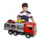 Caminhão Super Cegonha com 4 Carrinhos Vermelho - 5058 - Magic Toys