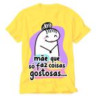 Camisa amarela Flork frase mãe leva o casaco que vai esfriar