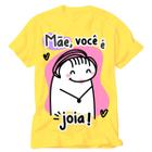 Camisa amarela Flork frase mãe leva o casaco que vai esfriar