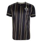 Camisa Atlético Mineiro SPR Listrada Masculina - Preto e Dourado