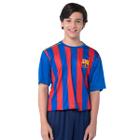 Camisa Barcelona Símbolo Listrada - Infantil