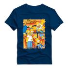 Camisa Básica Estampada Camiseta Maga Curta Blusa Algodão Simpsons Desenho