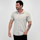 Camisa BGT Listrada Slim Manga Curta Masculina