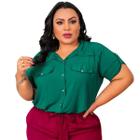 Camisa Blusa Feminina Plus Size 3/4 Viscose Moda Evangelica