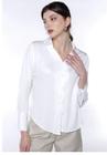Camisa  Branca Feminina Lisa Manga Longa de Viscose Sob