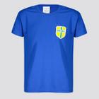 Camisa Brasil Escudo Infantil Azul