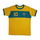 Camisa Brasil Faixa Liga Retrô Infantil Amarela 12