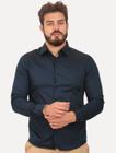 Camisa Calvin Klein Masculina Slim Essential Basic Logo Azul Marinho