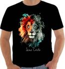 Camisa Camiseta 7636 Leão lion judah rei selva