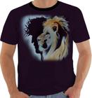 Camisa Camiseta 7663 Leão lion judah rei selva