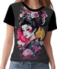 Camisa Camiseta Arte Oriental Mulher Gueixa Beleza Samurai 4