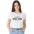 Camisa Camiseta BabyLook Feminina T-shirt 100% Algodão Nova Iorque New york Usa