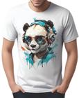 Camisa Camiseta Color Animais Óculos Panda Fone Moderno 1