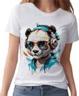 Camisa Camiseta Color Animais Óculos Panda Fone Moderno 2