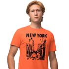 Camisa Camiseta Estampada Masculina em Algodão 30.1 New York City