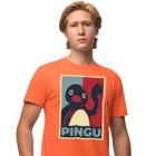 Camisa Camiseta Estampada Masculina em Algodão 30.1 Pingu