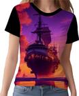 Camisa Camiseta Estampada Steampunk Navio Embarcação HD 2