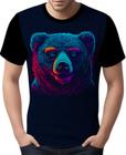 Camisa Camiseta Estampada T-shirt Face Urso Neon Moda 4