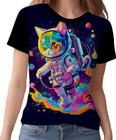 Camisa Camiseta Galaxias Gato Astronauta Fofo Marte Lua 3