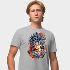 Camisa Camiseta Genuine Grit Masculina Estampada Algodão 30.1 Dragon Ball Z Goku Saiyajin Azul