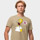 Camisa Camiseta Genuine Grit Masculina Estampada Algodão 30.1 Homer Simpson Donuts